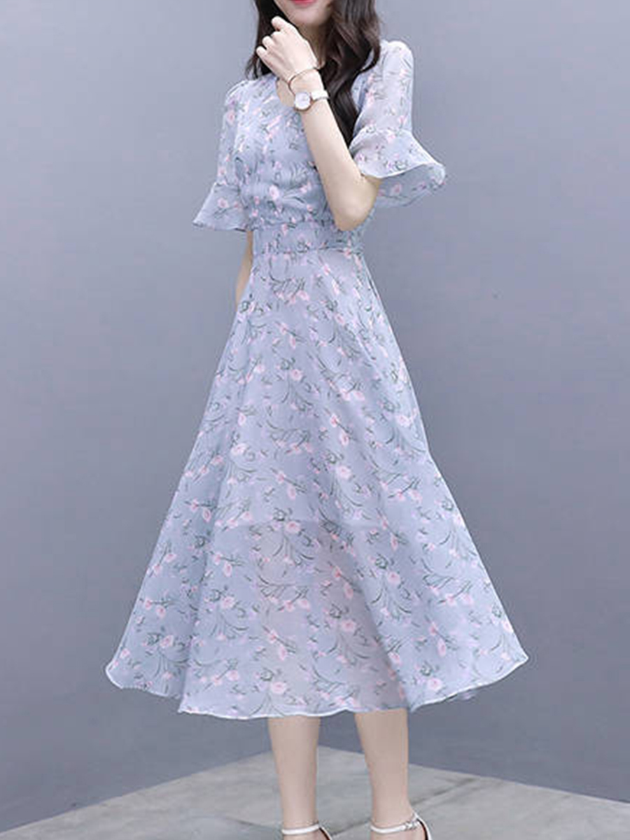 bell sleeve long frock